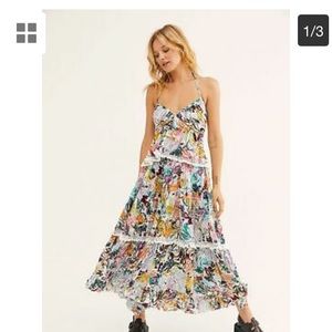 Free People Kahlo Print top and maxi skirt set